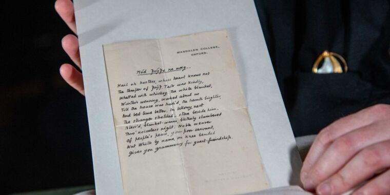 photo of “Forgotten” poem by C.S. Lewis published for the first time image
