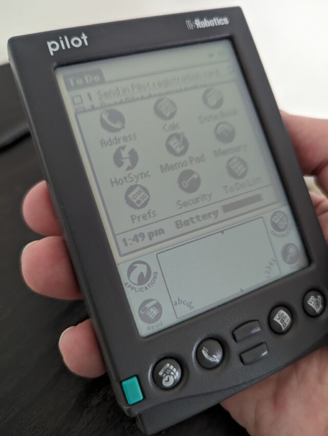 A “pop-up” launcher greeted users of the original Palm OS instead of a separate launcher application.
