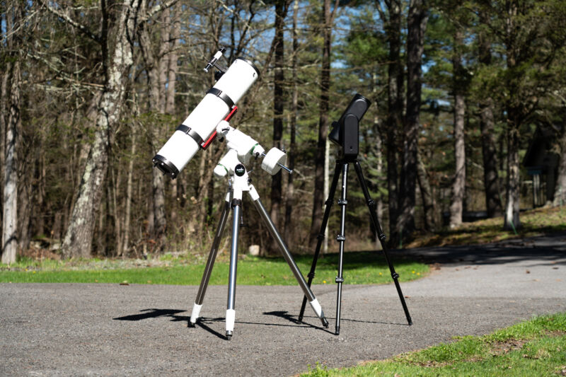 Two telescopes on a forest path