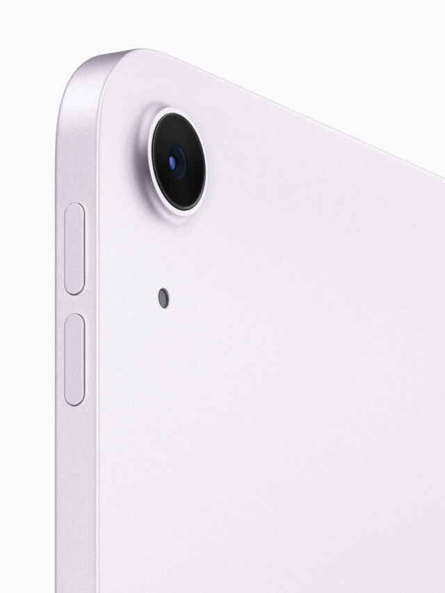 The new iPad Air cameras support 4K video and 240-fps slo-mo.