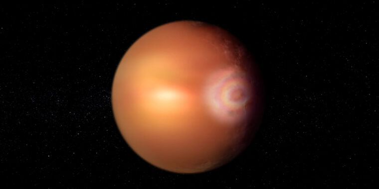 The glow of an exoplanet may be caused by starlight reflecting off liquid iron