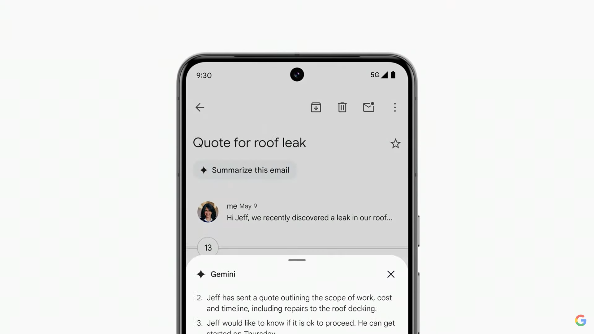 AI in Gmail will sift through emails, provide search summaries, send emails