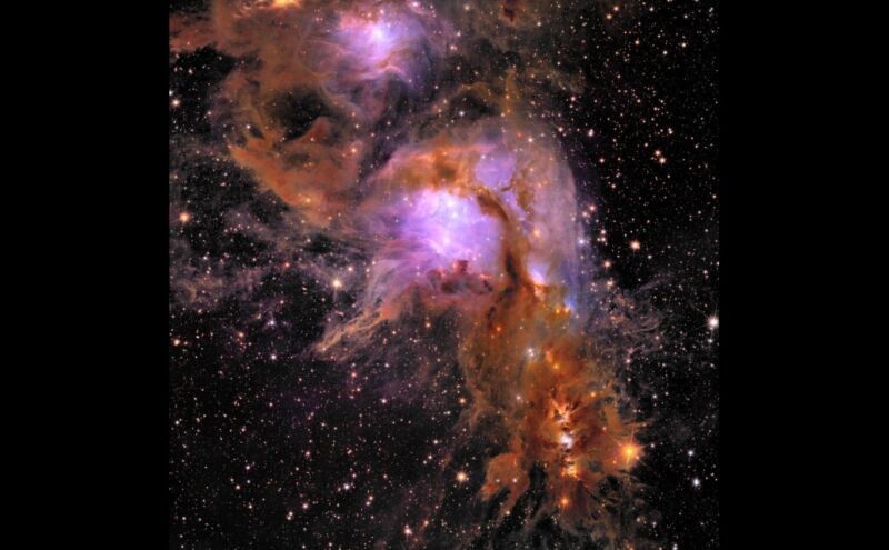Messier 78 is a nursery of star formation enveloped in a shroud of interstellar dust.