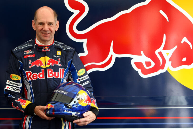 Red Bull Racing Chief Technical Officer, Adrian Newey prepares to drive the Red Bull Racing RB5 up the hill during day one of The Goodwood Festival of Speed at The Goodwood Estate on July 2, 2010 in Chichester, England.