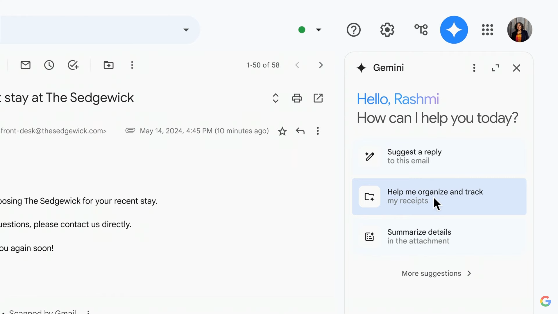 AI in Gmail will sift through emails, provide search summaries, send emails