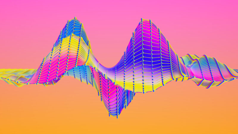 Abstract multicolored waveform