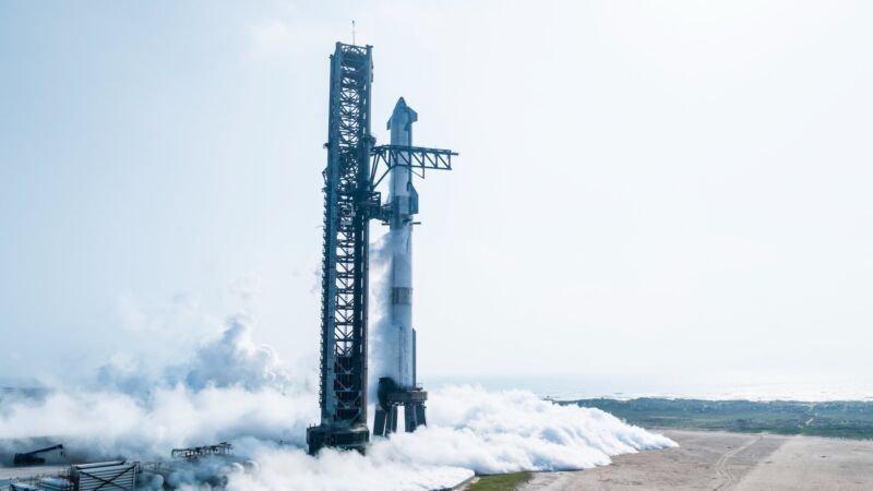 SpaceX's fourth full-scale Starship rocket undergoes a fueling test Monday.