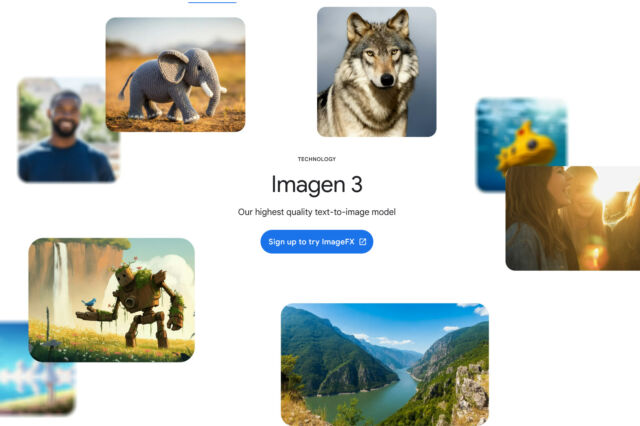 A screenshot of the Google Imagen 3 website.
