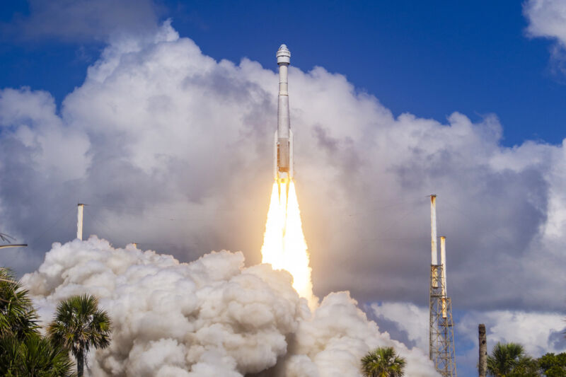Boeing's Starliner capsule lifts off aboard United Launch Alliance's Atlas V rocket.