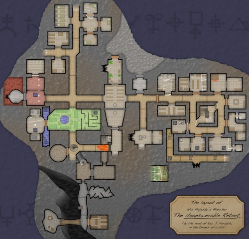 The map for <em>Hadean Lands</em>, which raised more than $30,000 in a Kickstarter project and brought classic interactive fiction to mobile gamers.