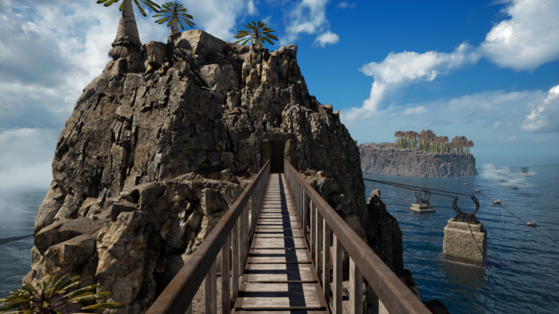 Un pont vers une île mystérieuse