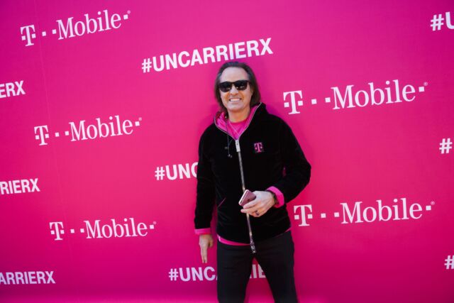 Then-CEO of T-Mobile John Legere at the company's Un-Carrier X event in Los Angeles on Tuesday, Nov. 10, 2015. 