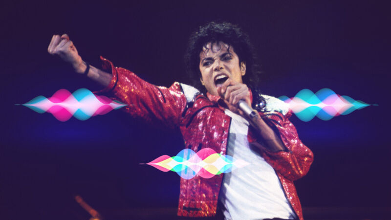 Michael Jackson in concert, 1986. Sony Music owns a large portion of publishing rights to Jackson's music.