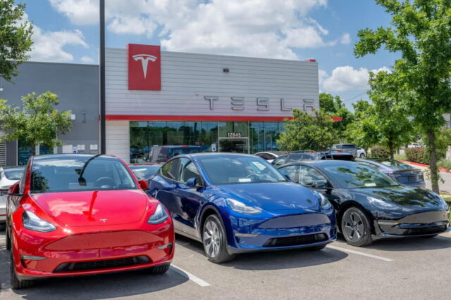 esla Model Y vehicles at a dealership in Austin, Texas. Elon Musk has suggested that the carmaker would launch ‘more affordable’ models in the coming year or so. 