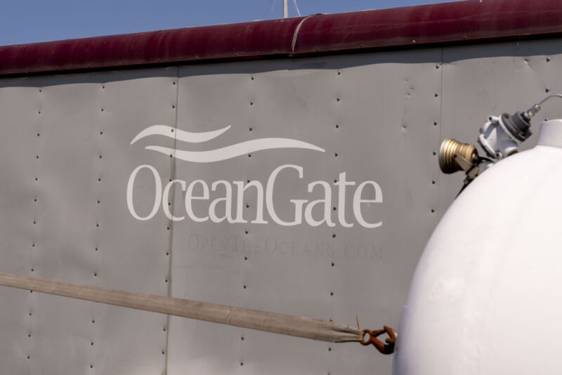 A logo on equipment stored near the OceanGate Inc. offices in Everett, Washington, US, on Thursday, June 22, 2023.