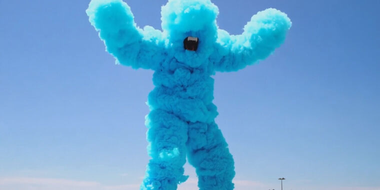 Runway’s latest AI video generator brings giant cotton candy monsters to life