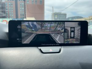 Mazda CX-90 infotainment screens showing the backup cameras