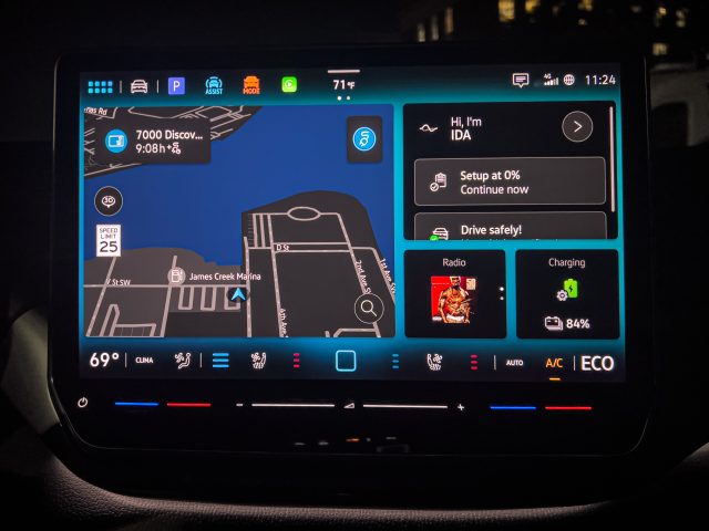 VW ID.4 infotainment at night