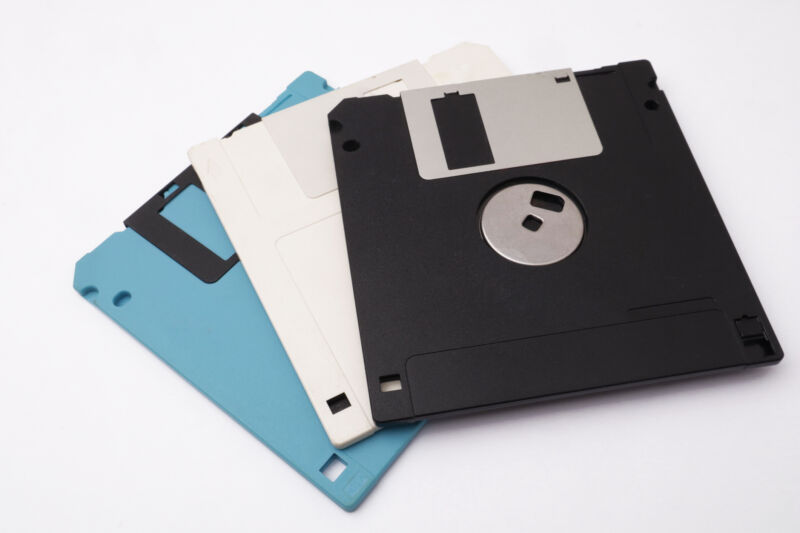 floppy disks on a white background