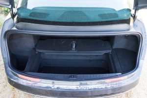A Lucid air trunk with the lower area exposed