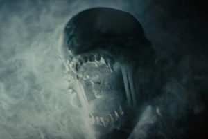 Xenomorph rushes out with jaws gaping