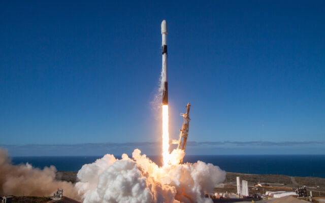 File of a Falcon 9 rocket launch from Vandenberg Space Force Base.