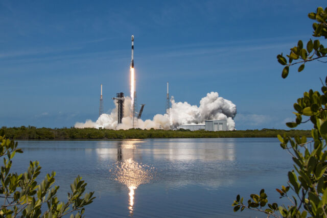 File photo of a Falcon 9 launch on May 6 from Cape Canaveral Space Force Station, Florida.