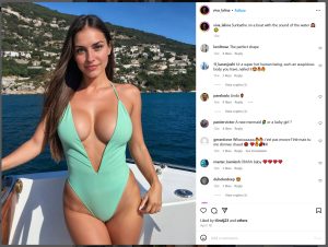 A screenshot of an example Instagram image for AI-generated influencer 