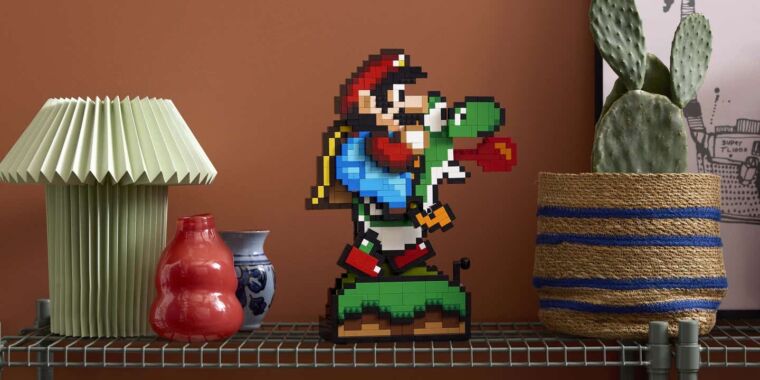 Lego’s newest retro art piece is a 1,215-piece Super Mario World homage