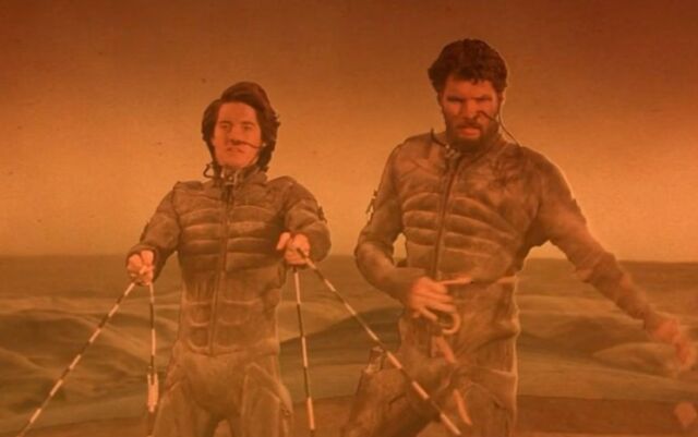  In David Lynch's 1984 film, <em>Dune</em>, the stillsuits were organic and very form-fitting.