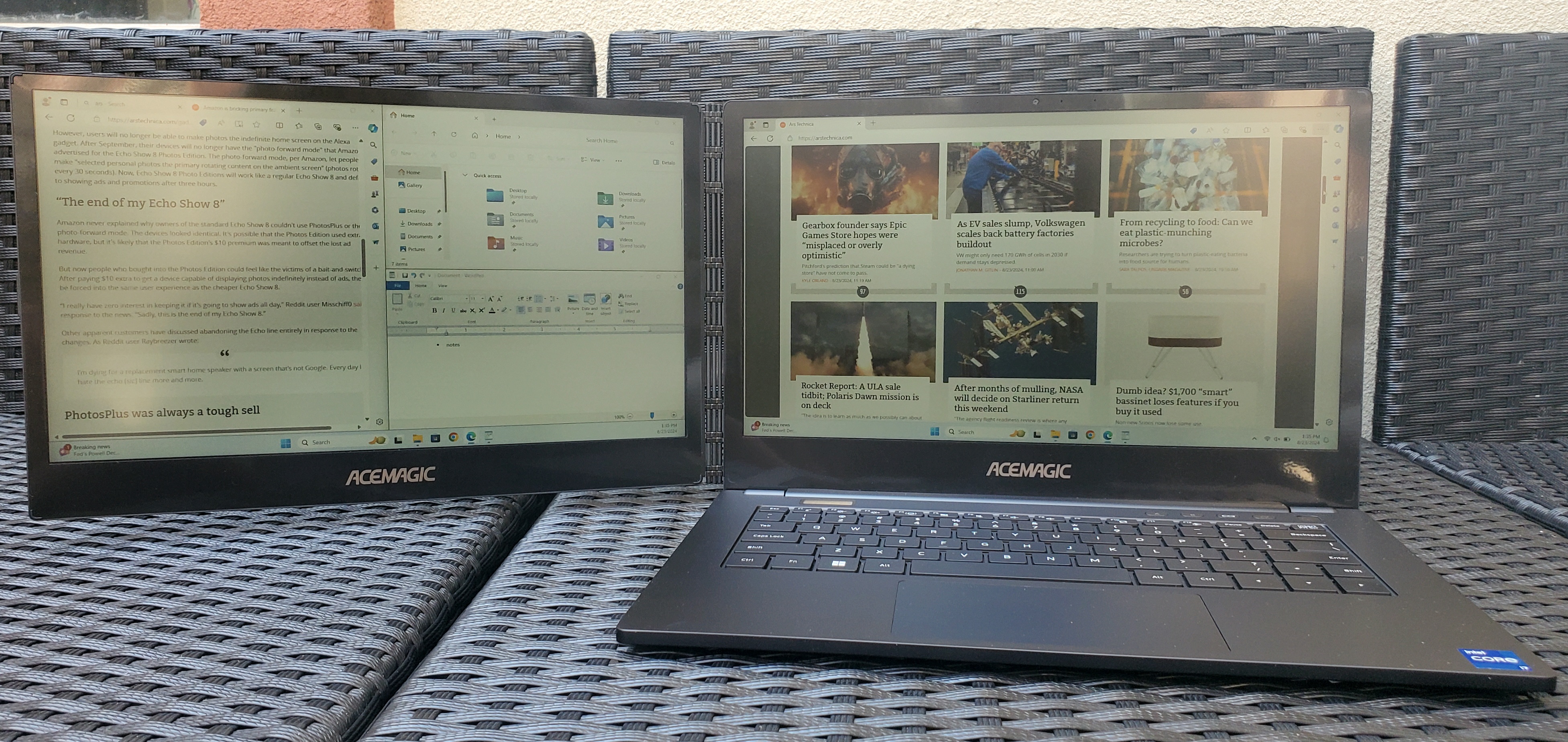 Dual-screen laptops make more sense with this spiral notebook-like hinge