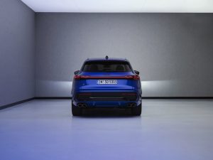 Blue Audi SQ5 in a studio