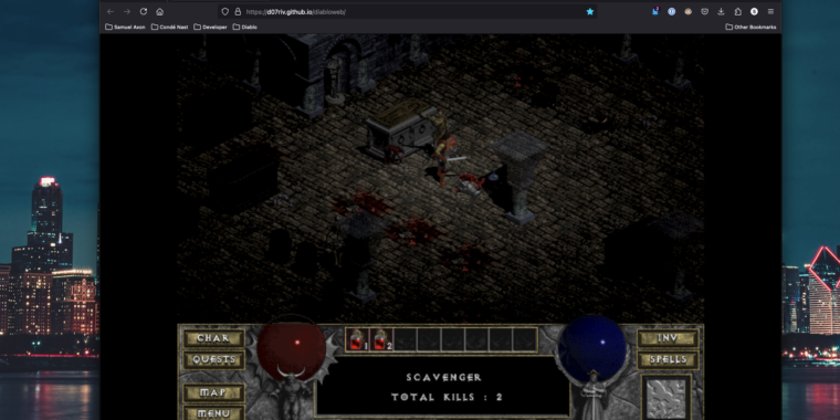 Here you are, Diablo fully functional in your browser