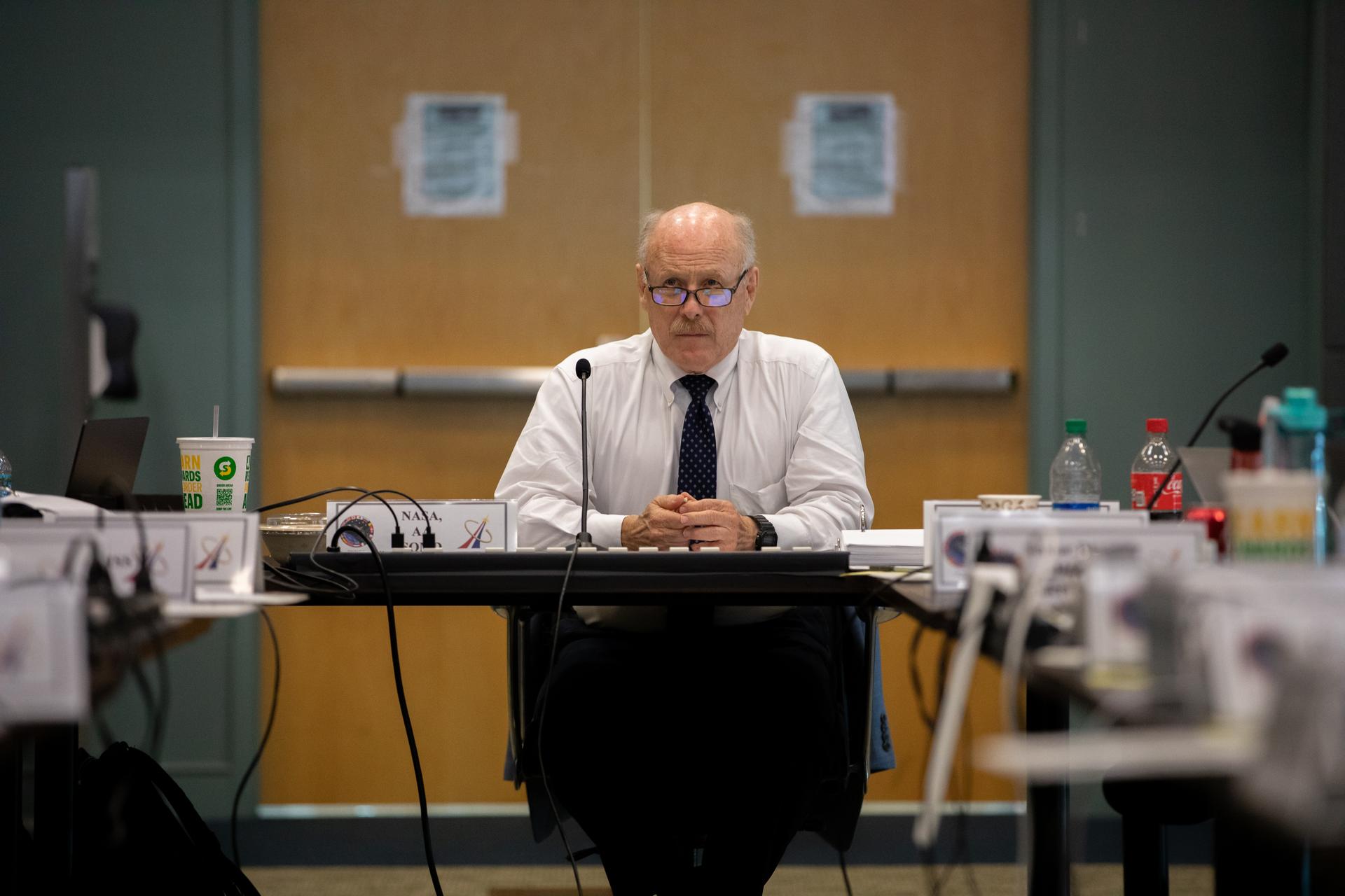 Ken Bowersox, head of NASA's spaceflight operations directorate, chairs a flight-readiness review before a SpaceX crew launch to the International Space Station in August 2023.