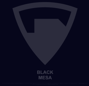 The old Black Mesa website, as it appeared for roughly two years, until last week. Note the cipher text on the bottom.