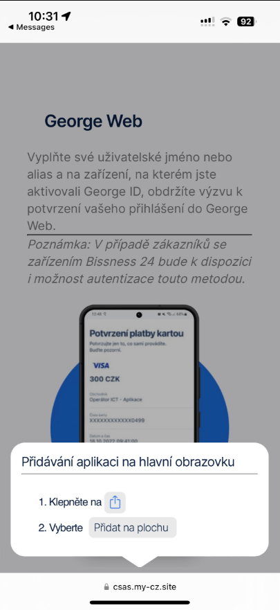 Figure 3 iOS popup instructions after clicking 