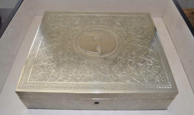 The Wu-Tang Clan album sits inside this box.