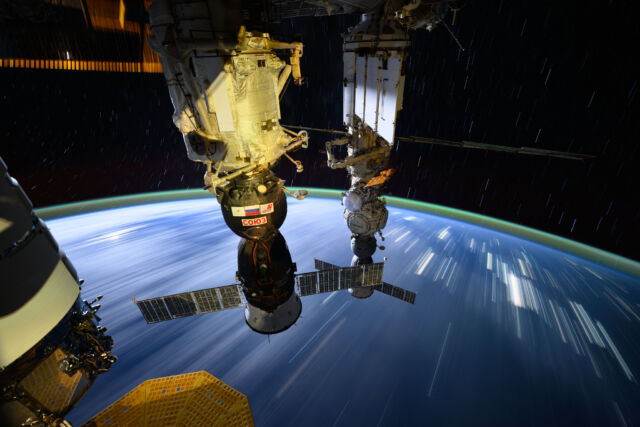 Elements of the Russian segment of the International Space Station.