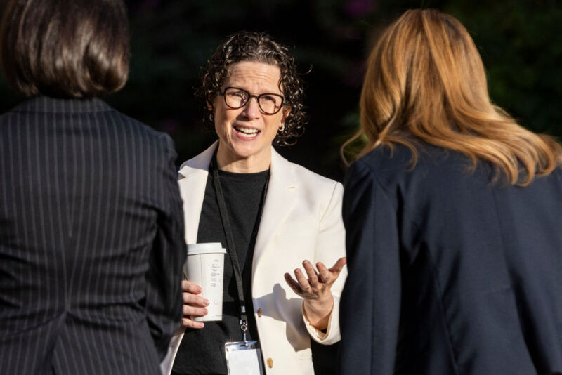 Karen Dunn, one of the lawyers representing Google, outside of the Albert V. Bryan US Courthouse at the start of a Department of Justice antitrust trial against Google over its advertising business in Alexandria, Virginia, on September 9, 2024.