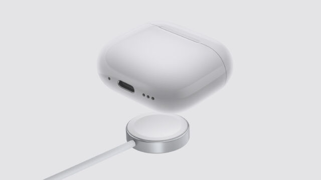 The enw AirPods case with USB-C and wireless charging.