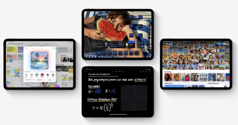 iPads executando o iPadOS 18.