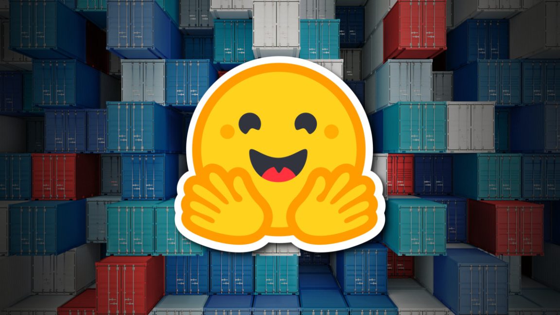 Hugging Face logo, via Ars Technica