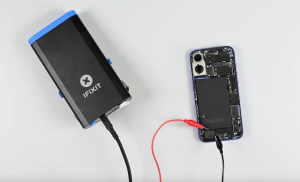 A battery tool and an iPhone