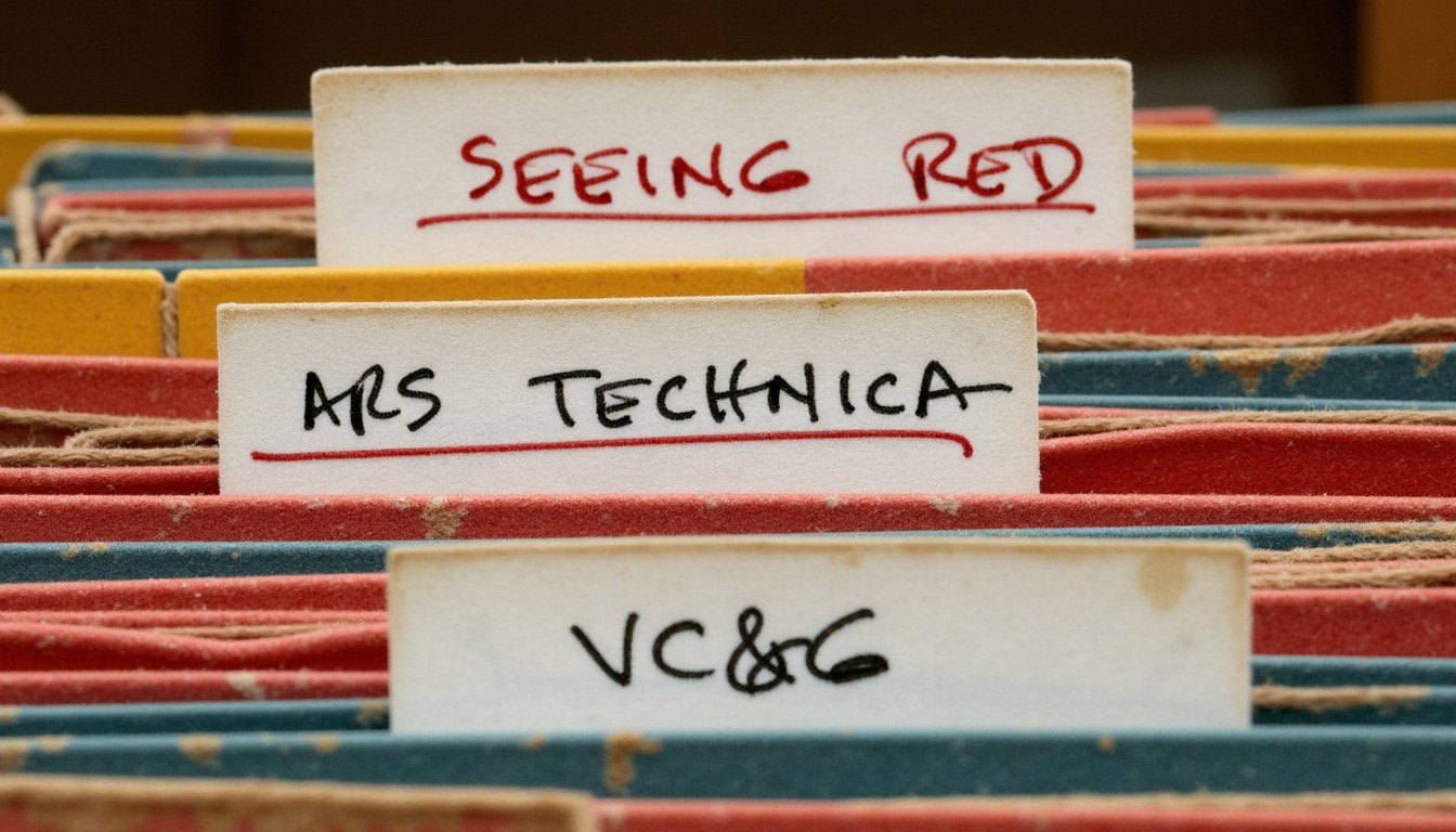 An AI-generated image using Flux and "Dad's Uppercase" showing folder labels.
