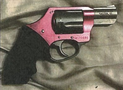 A picture of the pink handgun used by Castro during the Durham robbery.