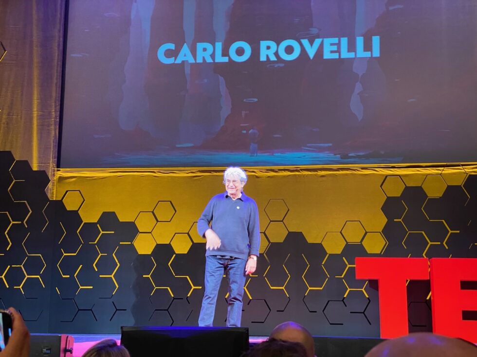 Physicist Carlo Rovelli presenting at TED AI 2024.