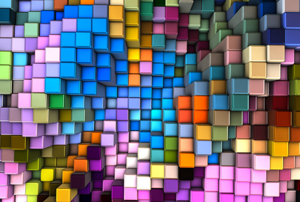 Abstract 3d background with different cubes