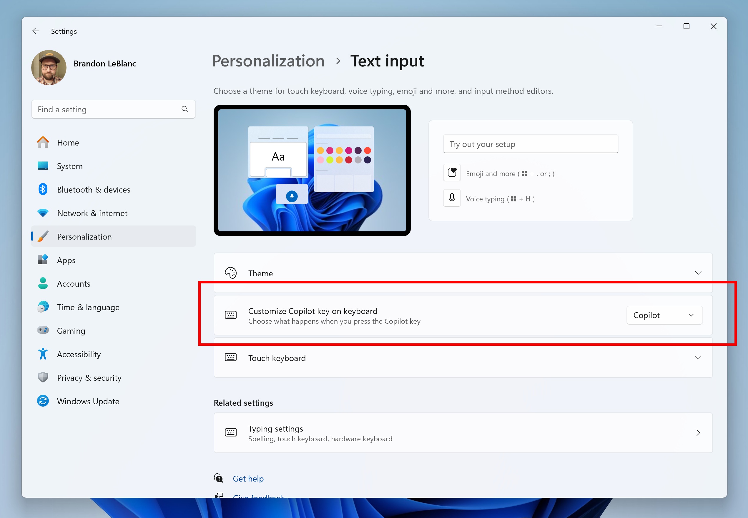 copilot key settings