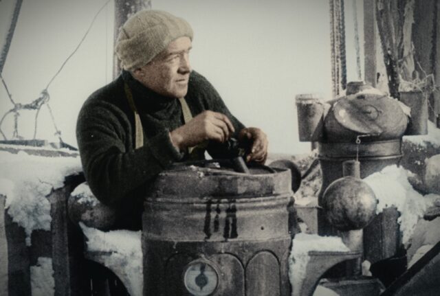 Ernest Shackleton aboard the Endurance.