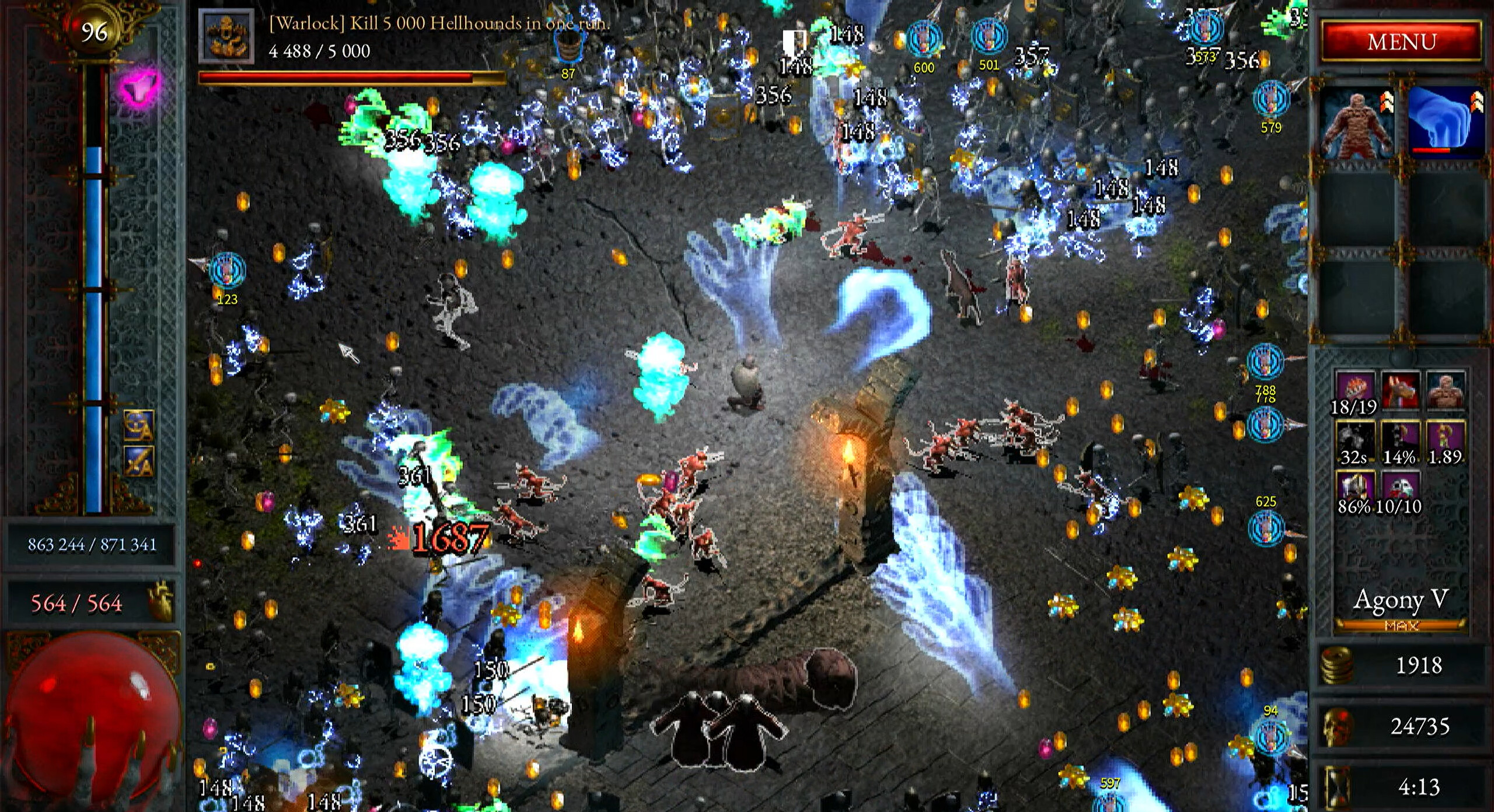 Halls of Torment is Diablo cranked up to 50,000 kills/hour